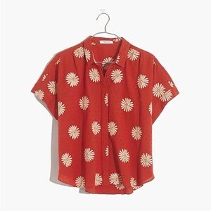 Madewell Daisy Daydream Embroidered Button-Down Blouse, XS